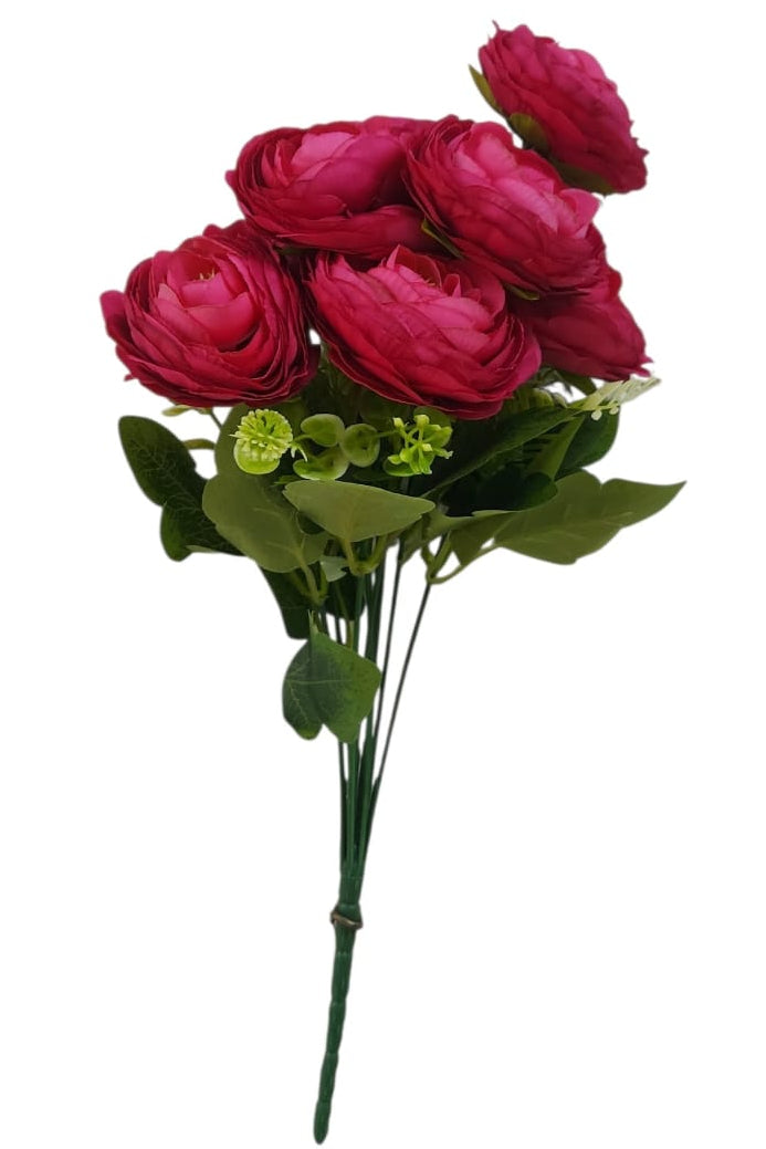 Ramo Rosa Peonia Grande Fucsia 39cm