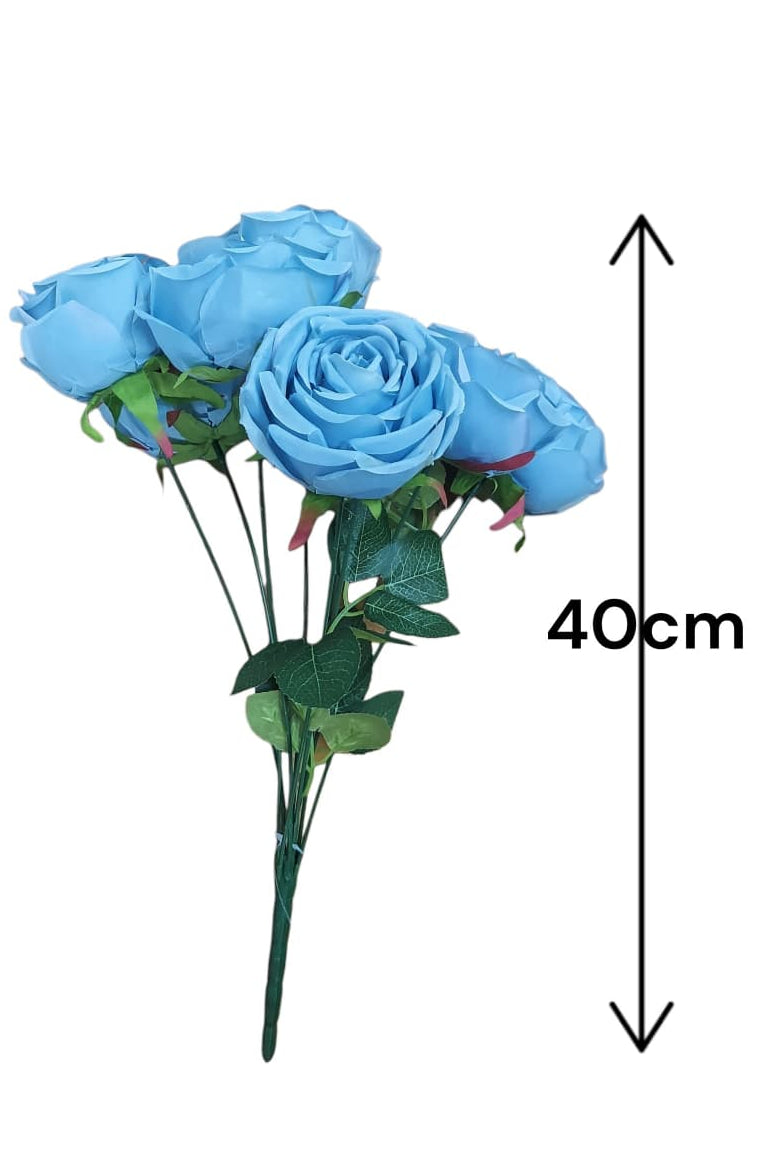 Rosa Corrugada Grande Azul 40cm