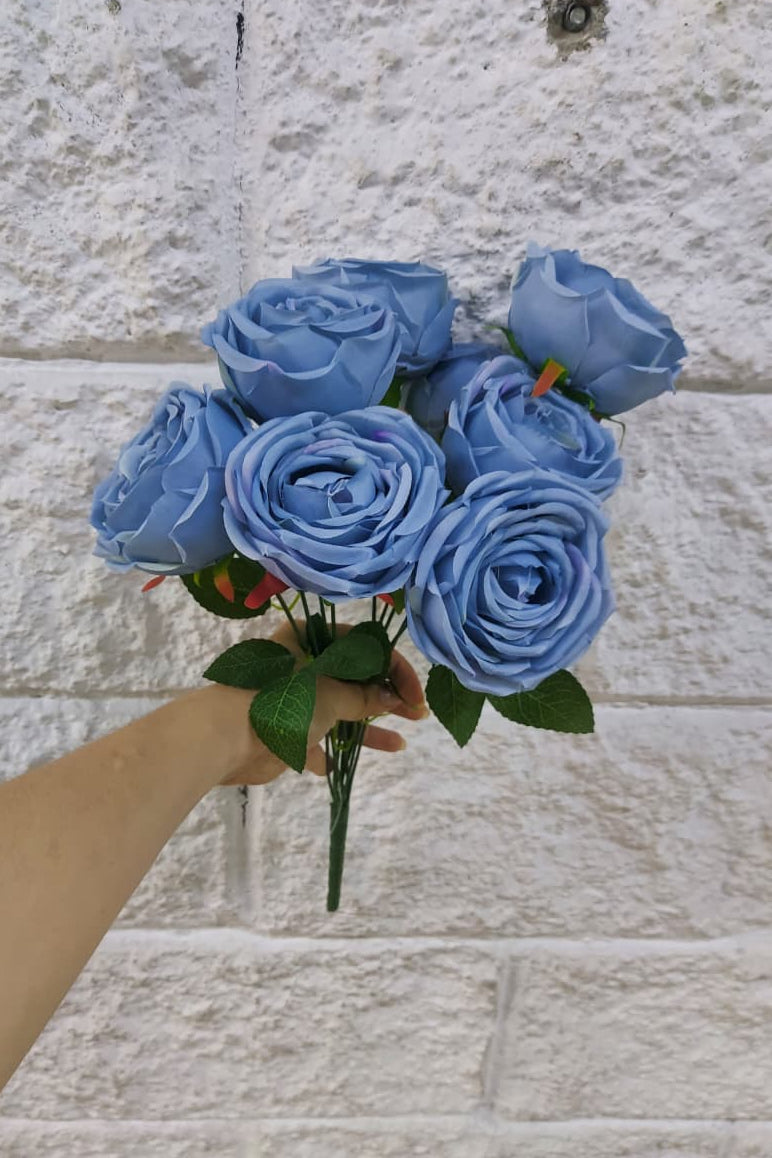 Rosa Corrugada Grande Azul 40cm