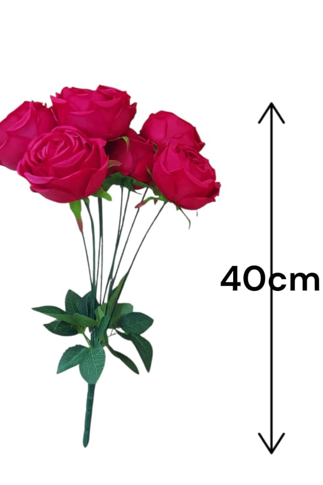 Rosa Corrugada Grande Roja 40cm