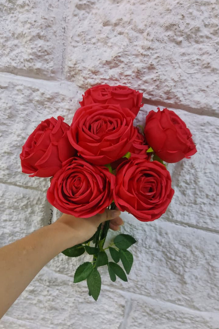 Rosa Corrugada Grande Roja 40cm