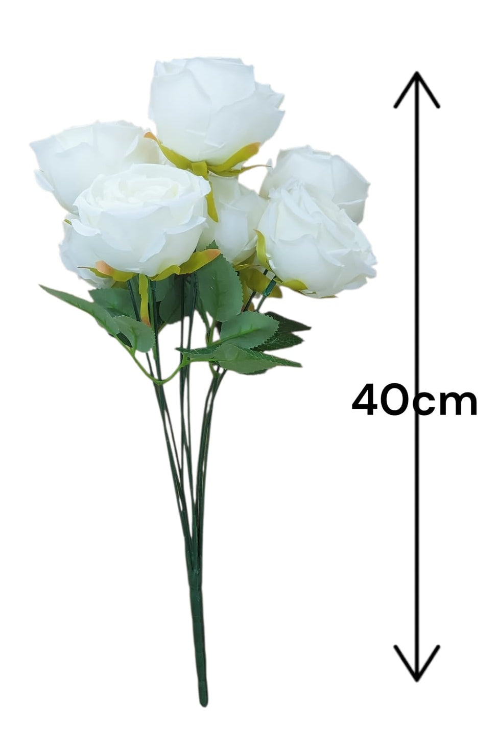 Rosa Corrugada Grande Blanca 40cm