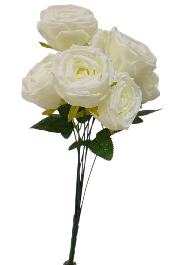 Rosa Corrugada Grande Blanca 40cm