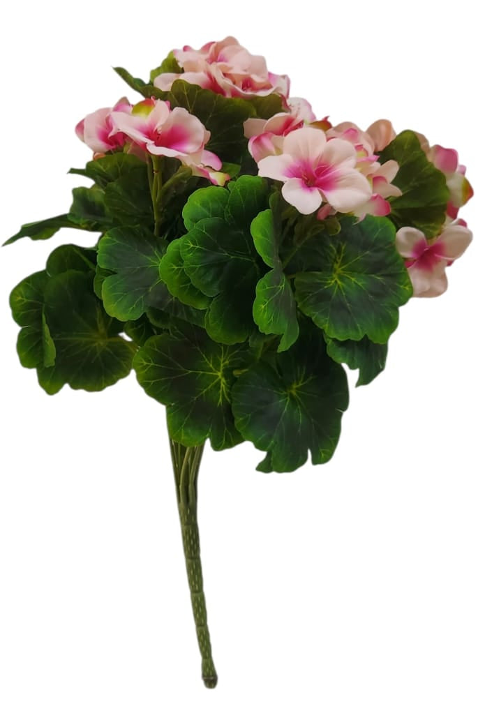 Ramo Hortensias Blanco/Fucsia con Hojas 40cm