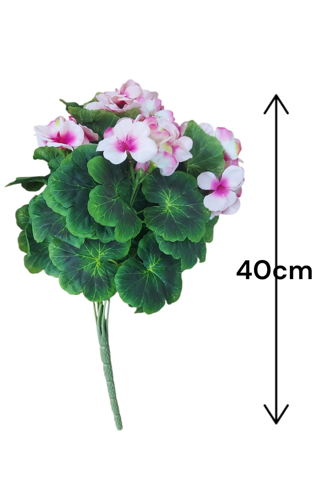 Ramo Hortensias Blanco/Fucsia con Hojas 40cm