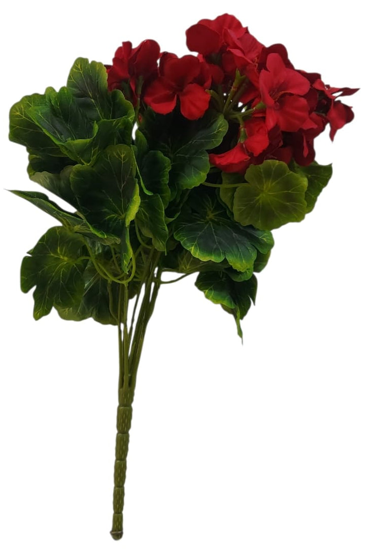 Ramo Hortensias Rojas con Hojas 40cm
