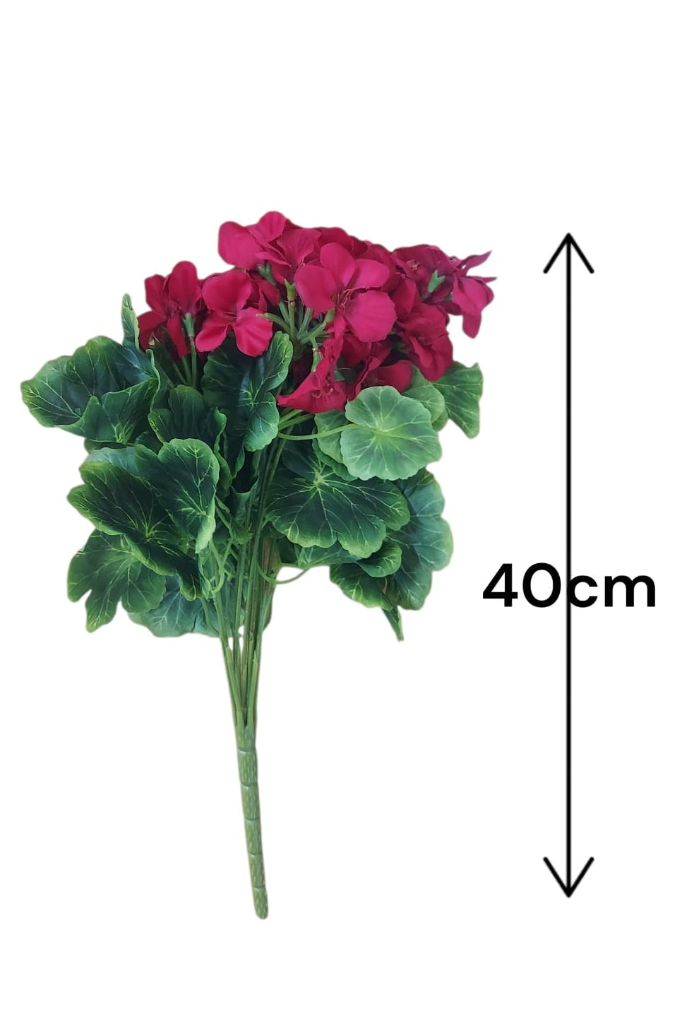 Ramo Hortensias Rojas con Hojas 40cm