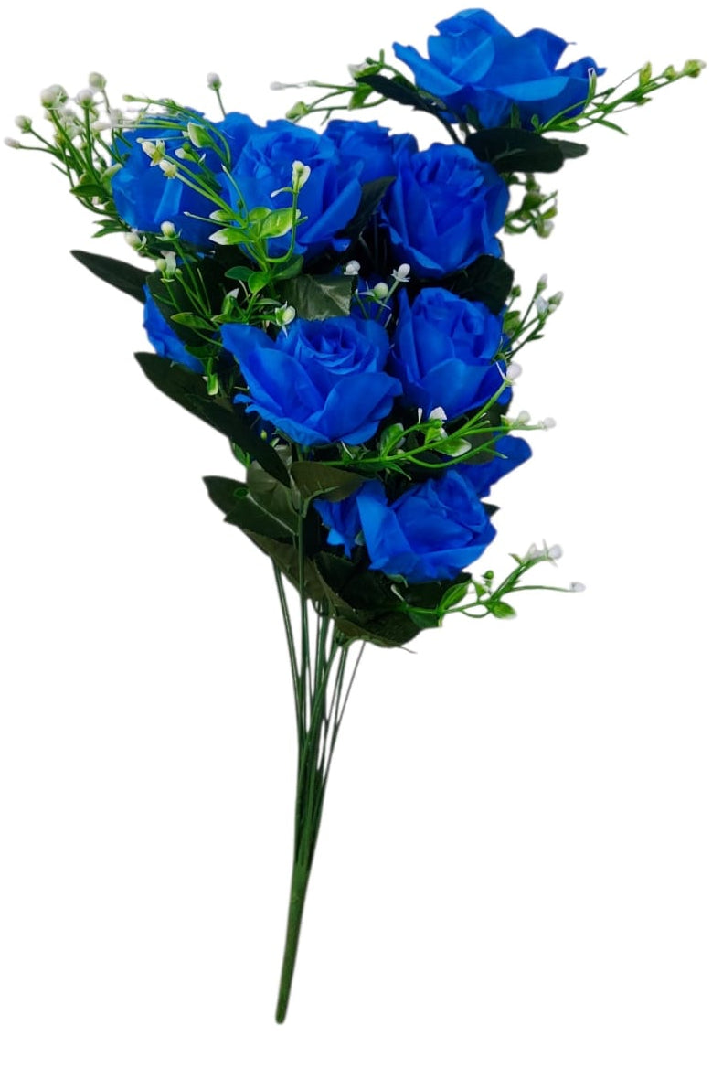 Rosa Larga con Follaje Azul 65cm