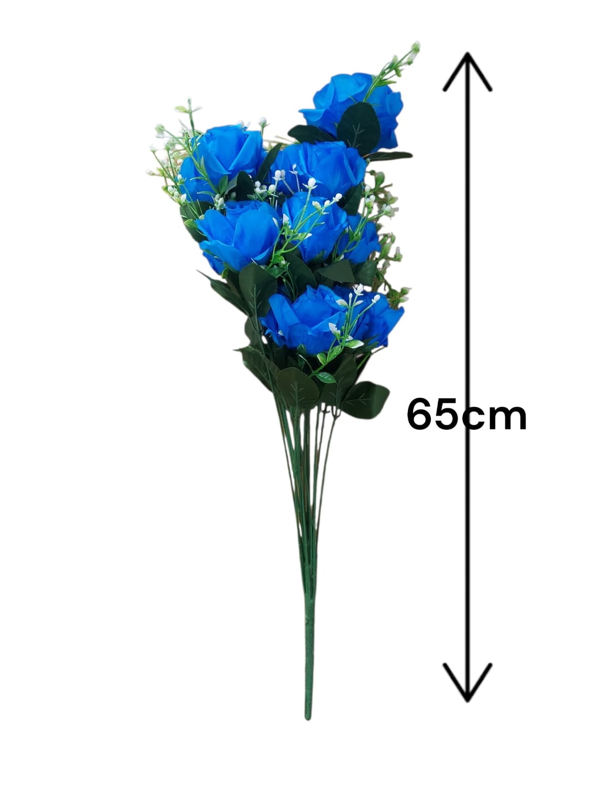 Rosa Larga con Follaje Azul 65cm