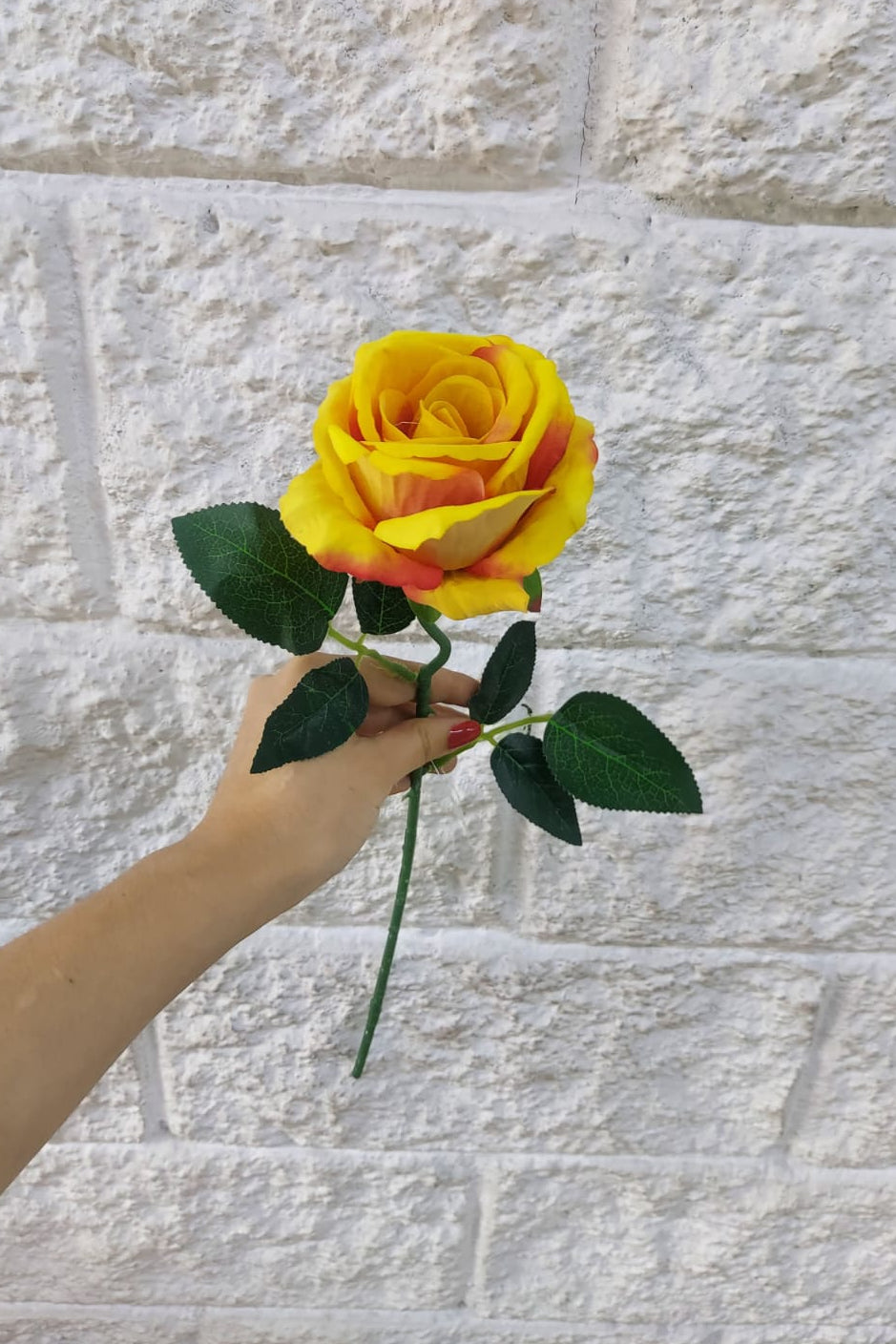 Rosa Super Realista Amarilla 50cm