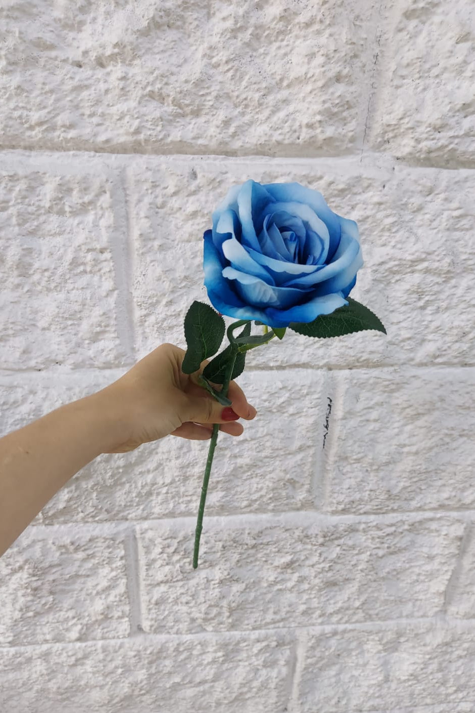 Rosa Super Realista Azul 50cm