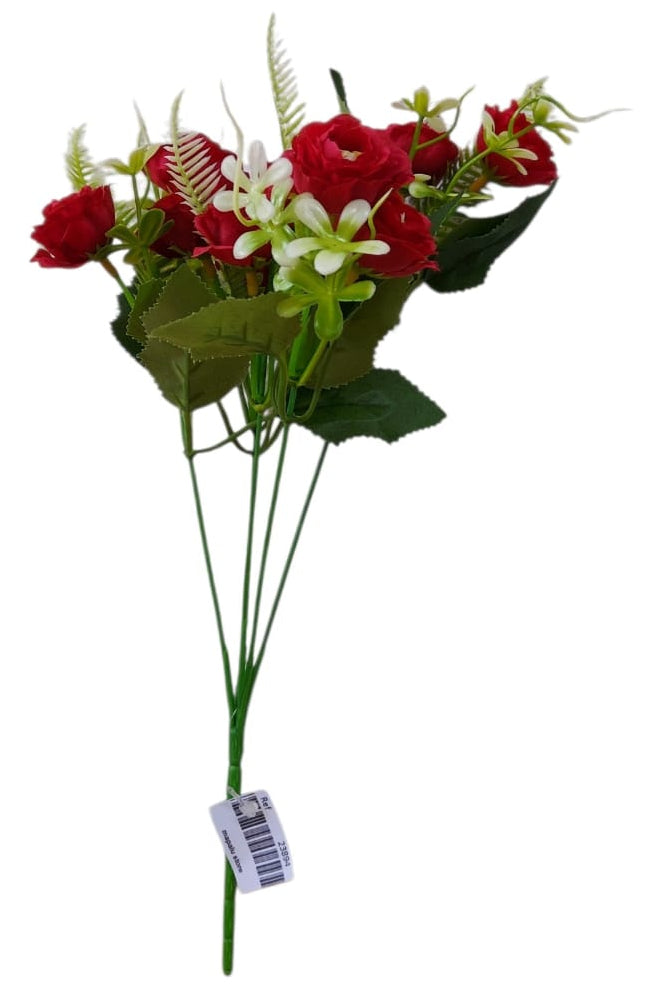 Ramo de Peonias Rojas con Follaje 34cm