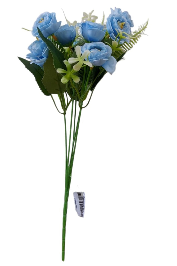 Ramo de Peonias Celeste con Follaje 34cm