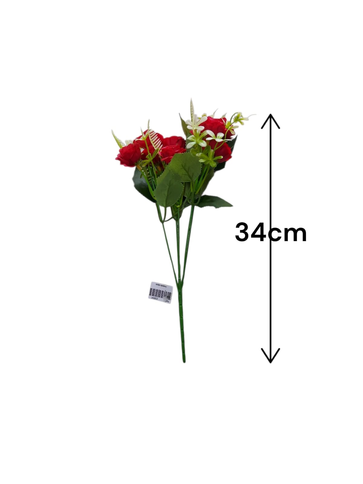 Ramo de Peonias Rojas con Follaje 34cm