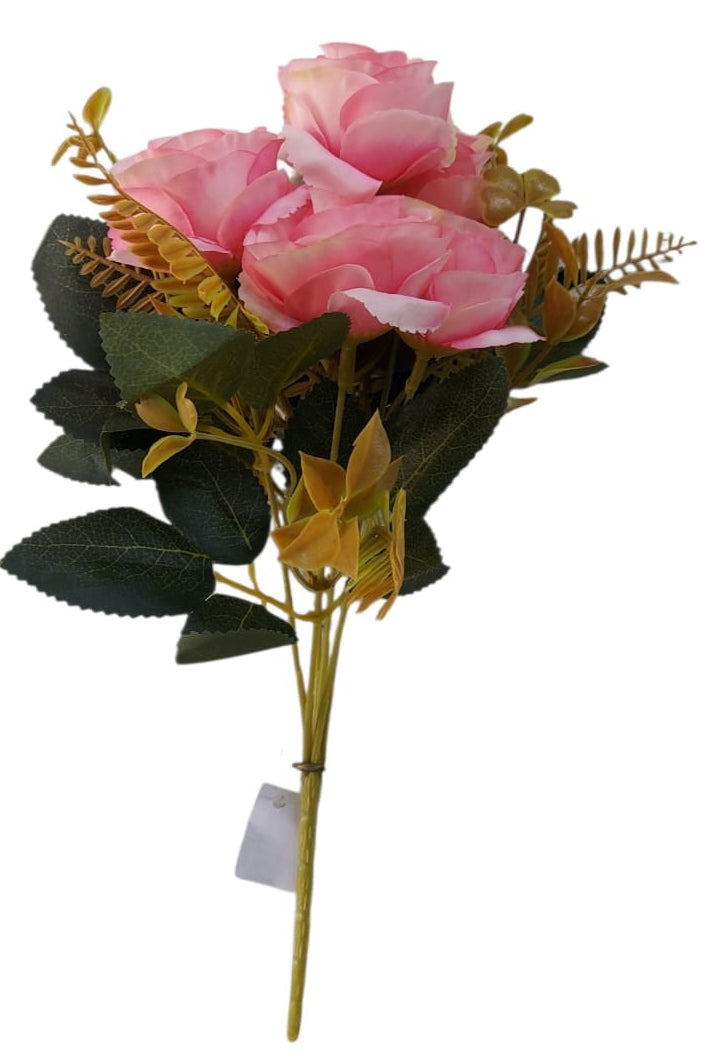 Ramo de Rosas Rosadas con Follaje 31cm