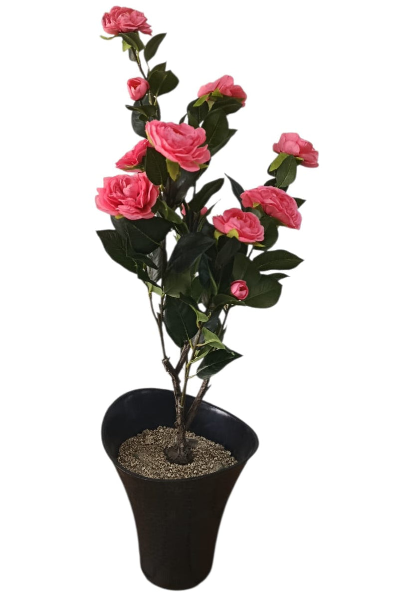 Planta de Rosas Salmón Artificial 86cm