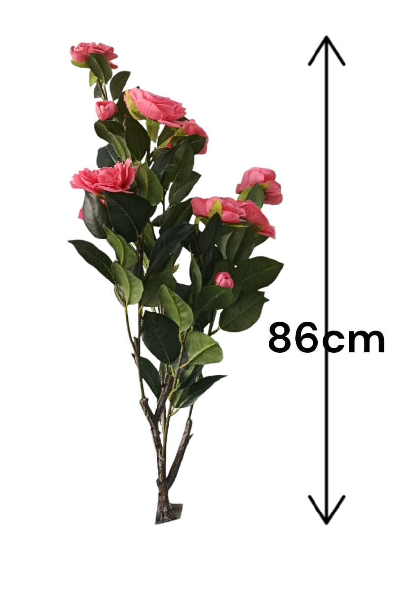Planta de Rosas Salmón Artificial 86cm