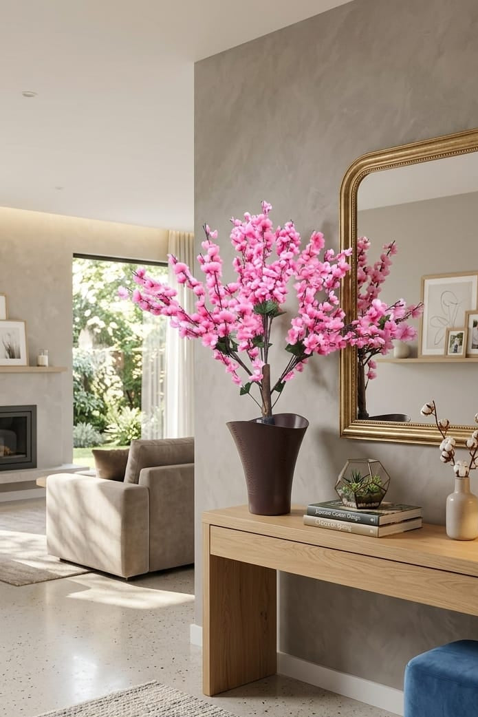 Árbol de Cerezo Pequeño Rosado Sencillo 92cm