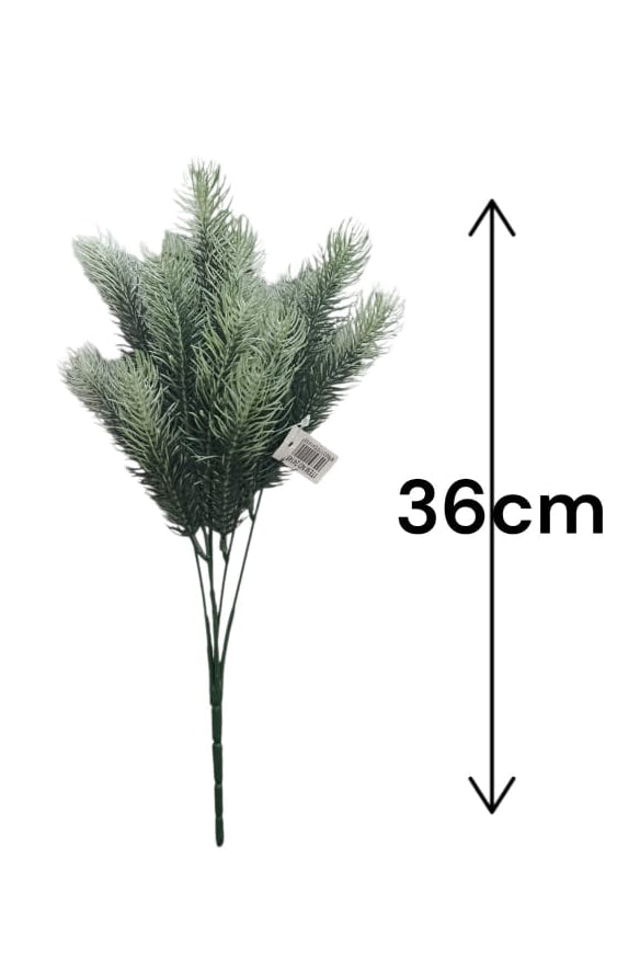 Follaje Ramas Pino Verde/Blanco 36cm