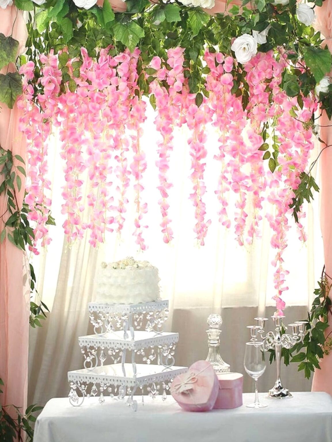Docena de Glicinia Wisteria Rosa 80cm