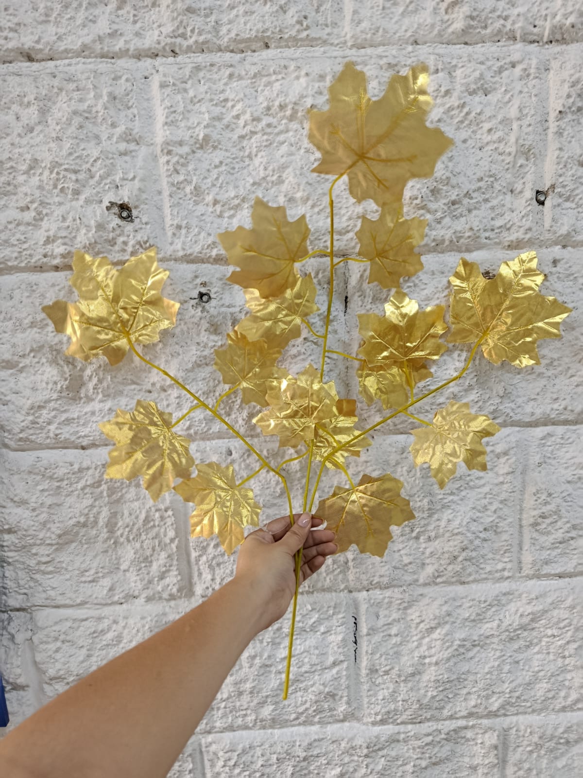 Rama Hojas de Otoño Dorada 63cm