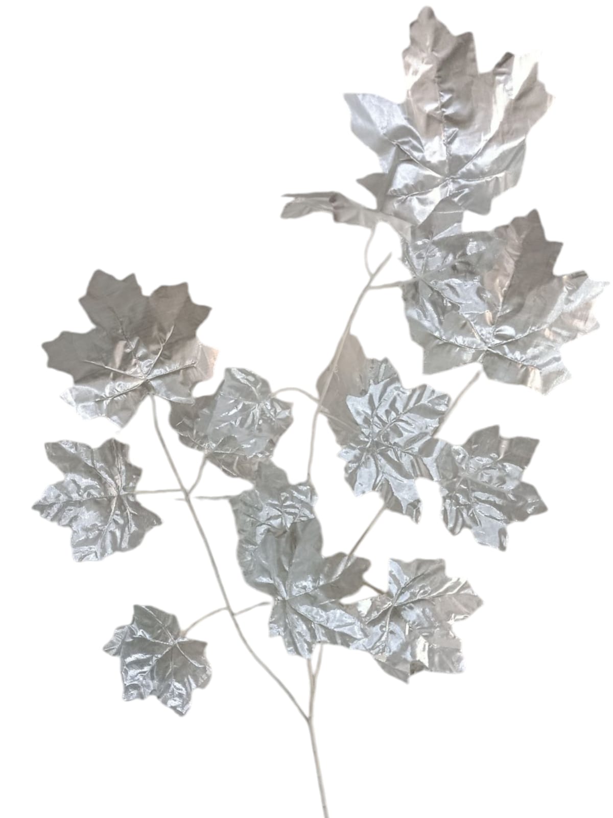 Rama Hojas de Otoño Plateada 63cm