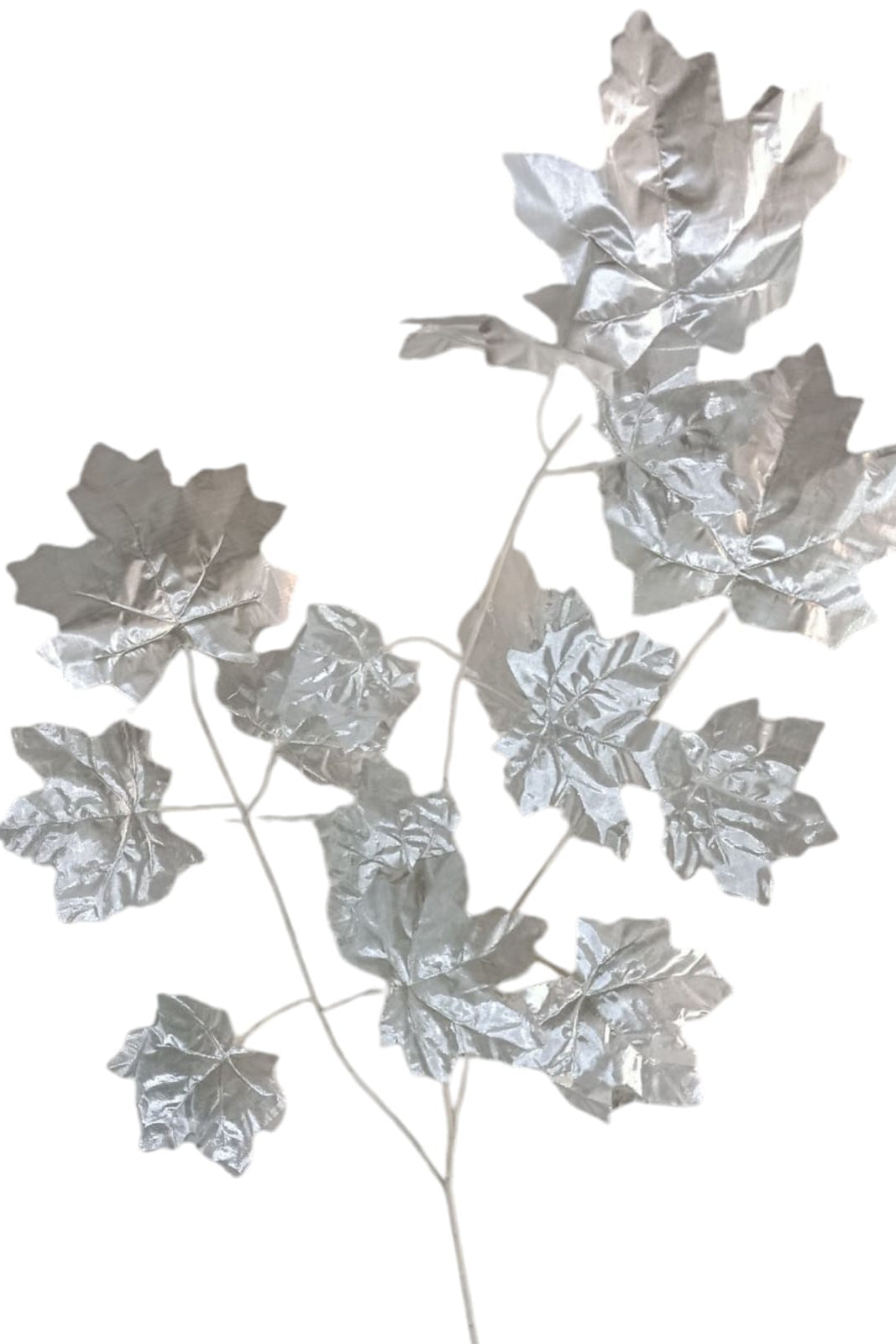 Rama Hojas de Otoño Plateada 63cm