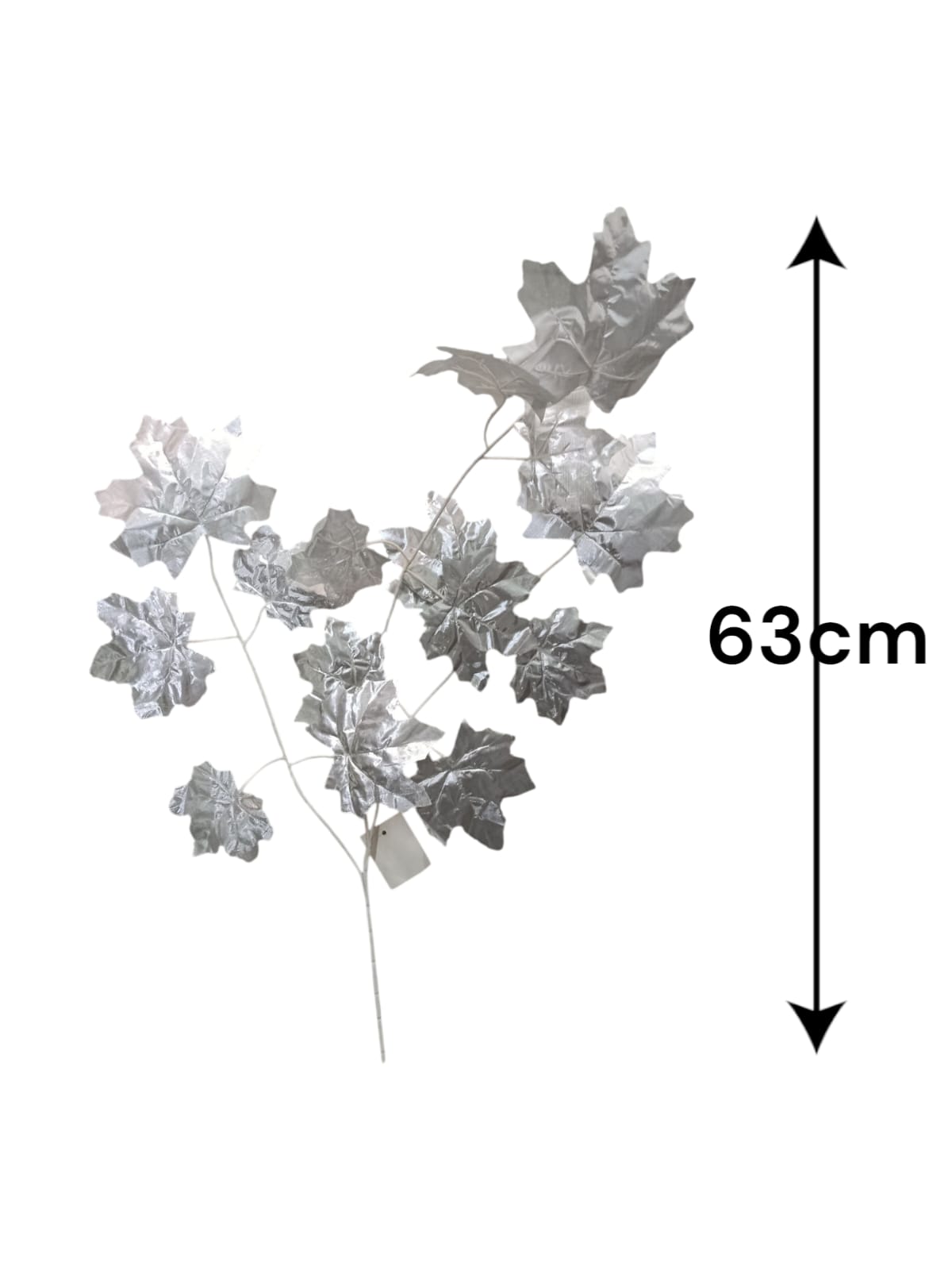 Rama Hojas de Otoño Plateada 63cm
