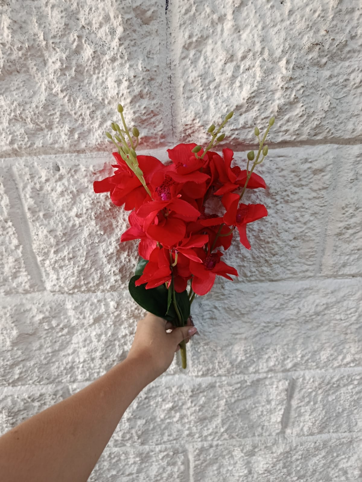 Ramo de Orquidea Artificial en Tela 46cm