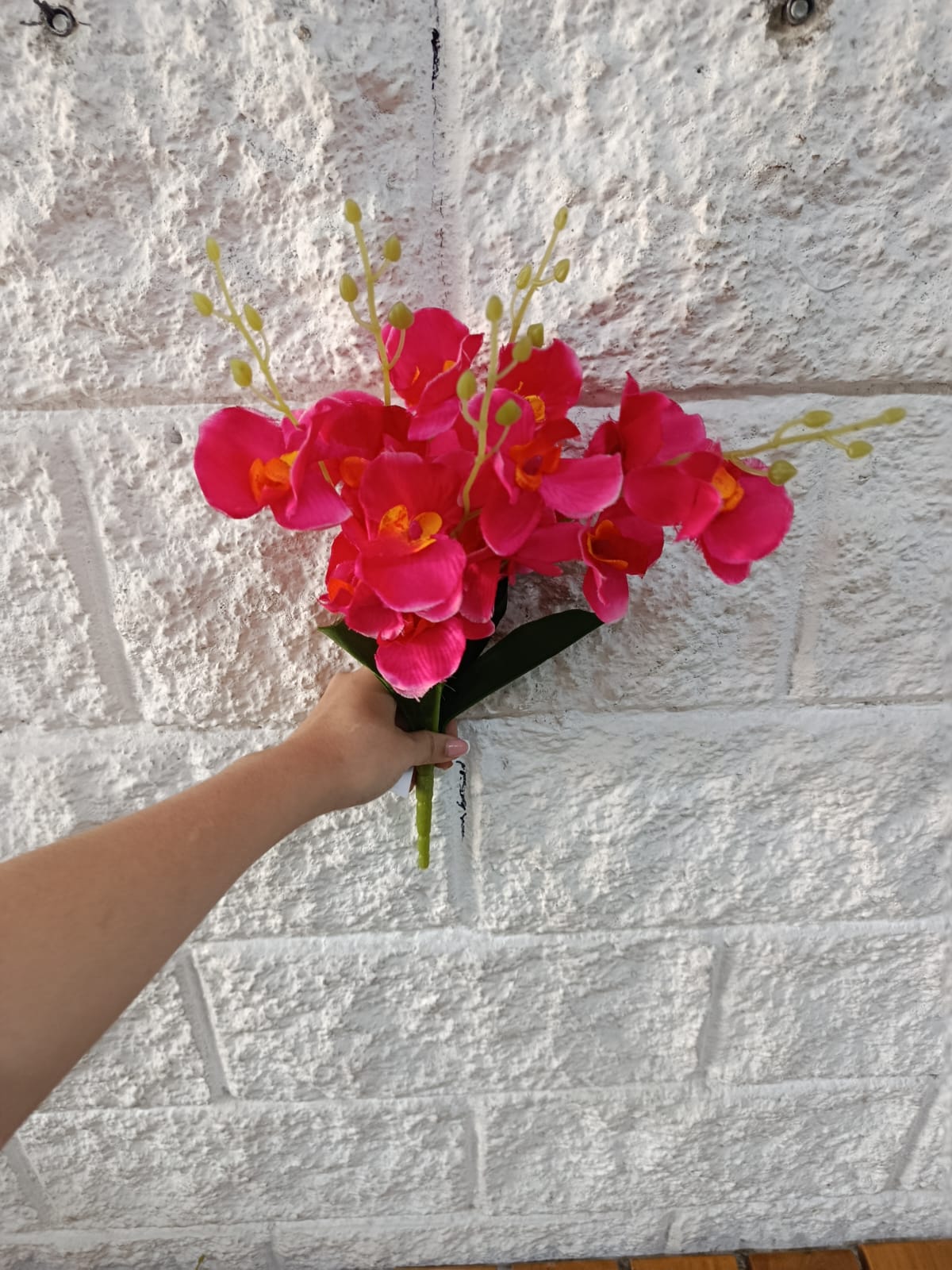 Ramo de Orquidea Artificial en Tela 46cm