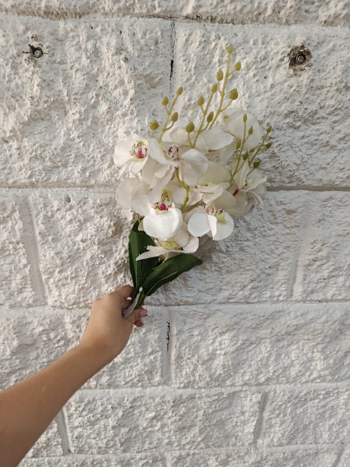 Ramo de Orquidea Artificial en Tela 46cm