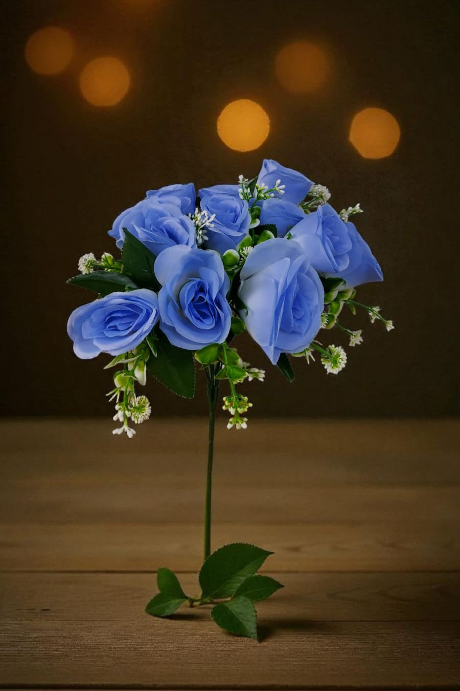 Ramo De Rosas Capullo Azul 37cm