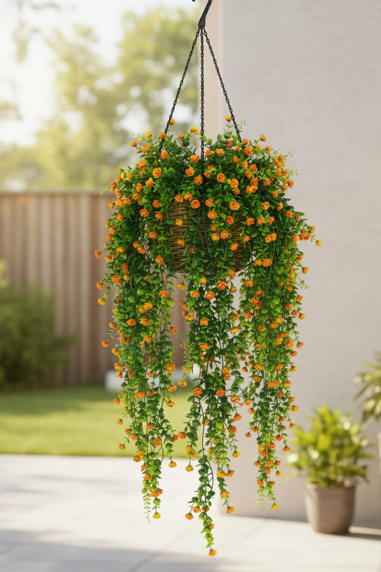 Colgante Florecitas Naranja 70cm