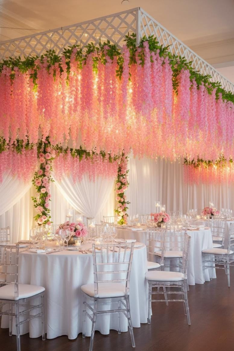 Docena de Glicina Wisteria Fucsia 80cm