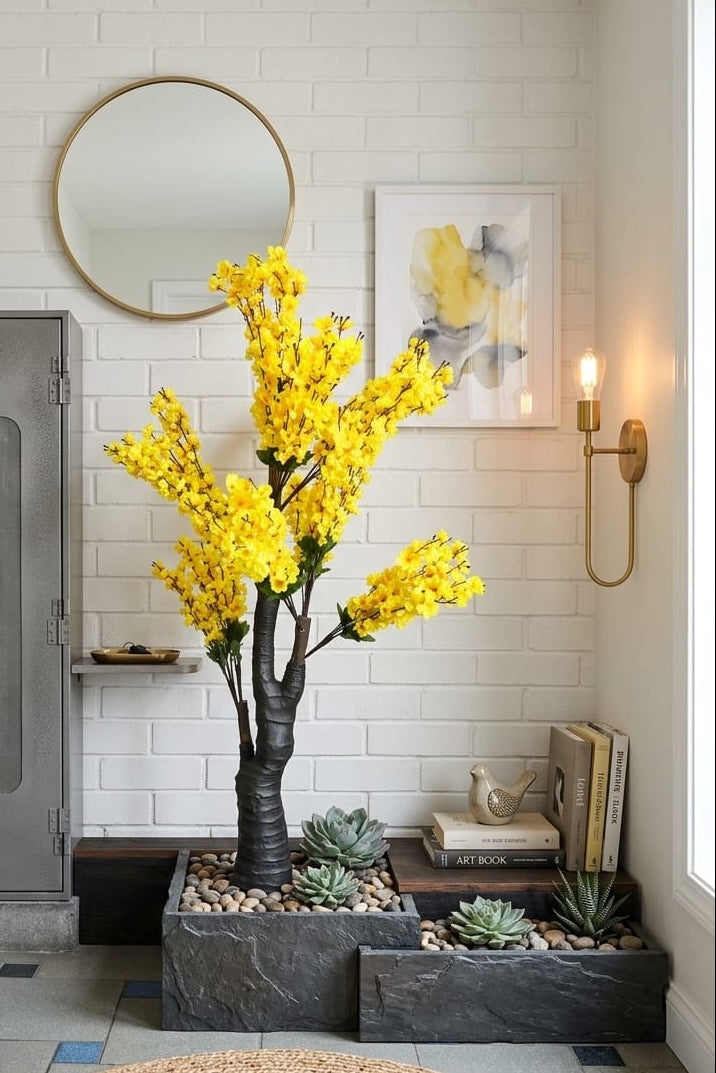 Árbol de Cerezo Mediano Amarillo Artificial 1.67mts