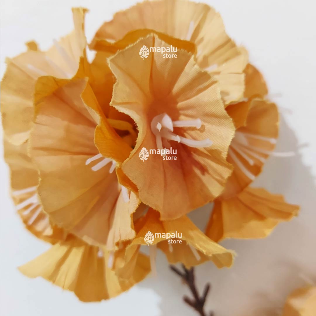 Ramo de flores Alcea Rosea artificial amarillo 91cm