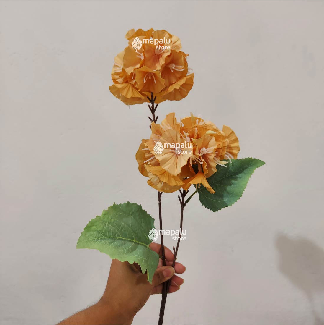 Ramo de flores Alcea Rosea artificial amarillo 91cm