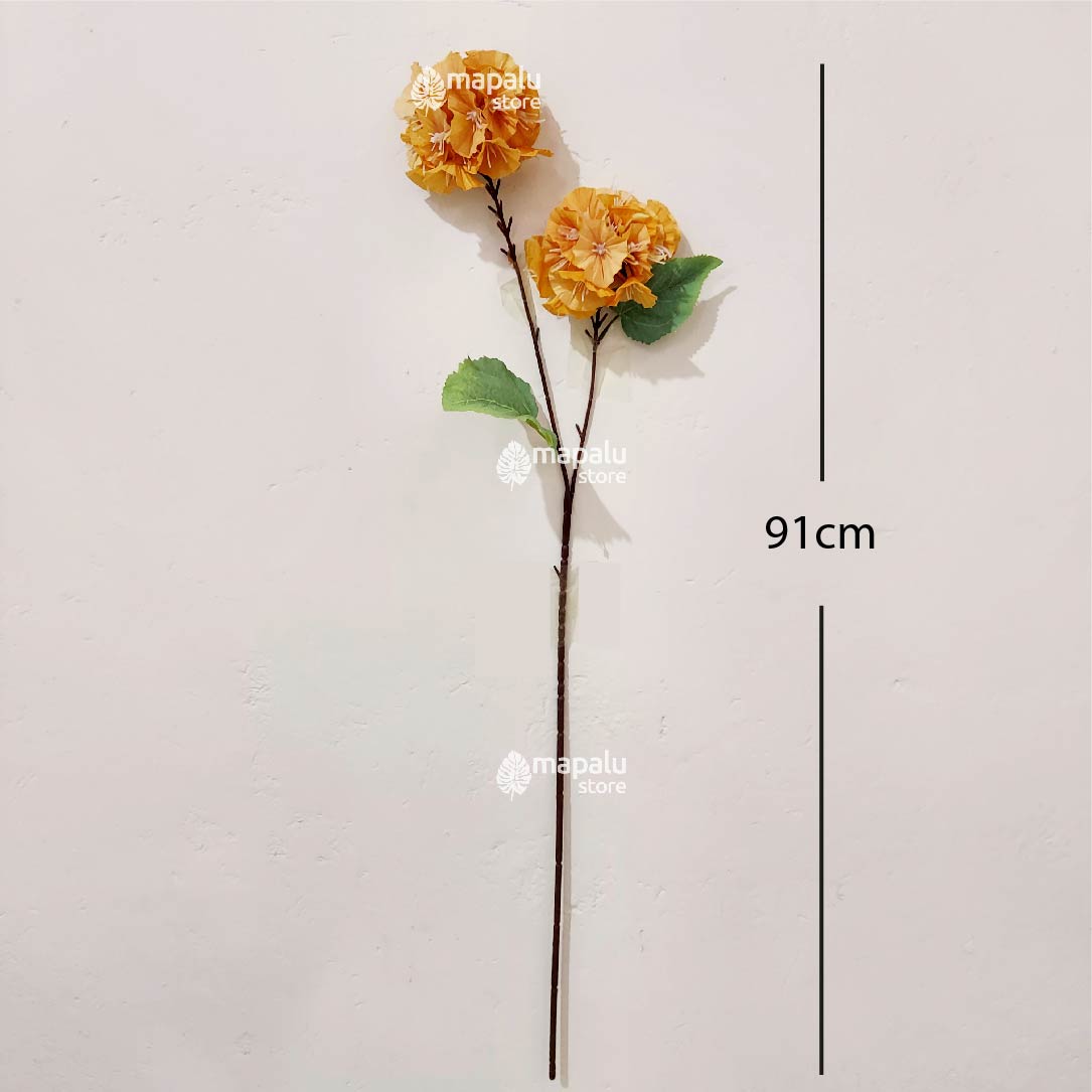 Ramo de flores Alcea Rosea artificial amarillo 91cm