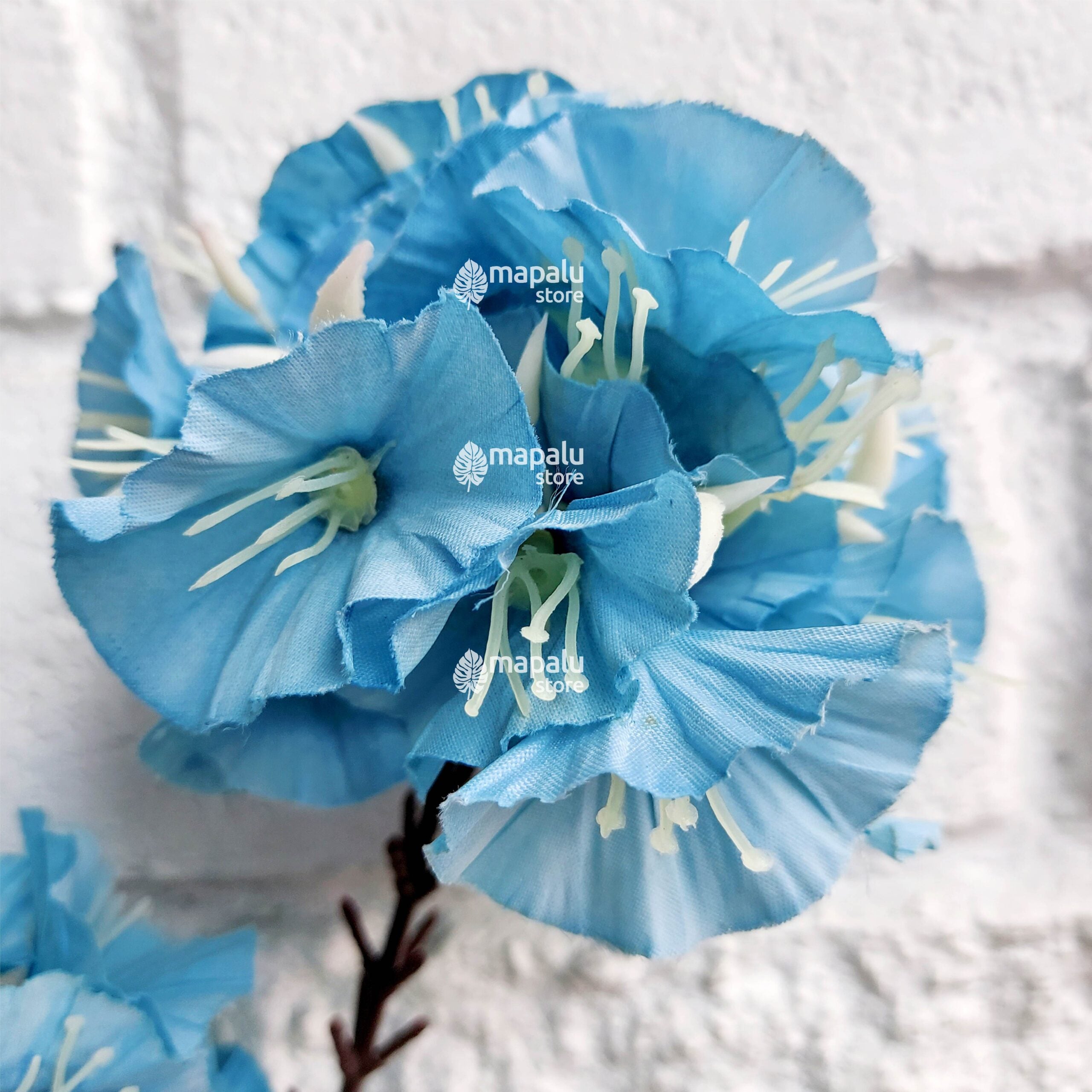 Ramo de flores Alcea Rosea artificial azul 91 cm