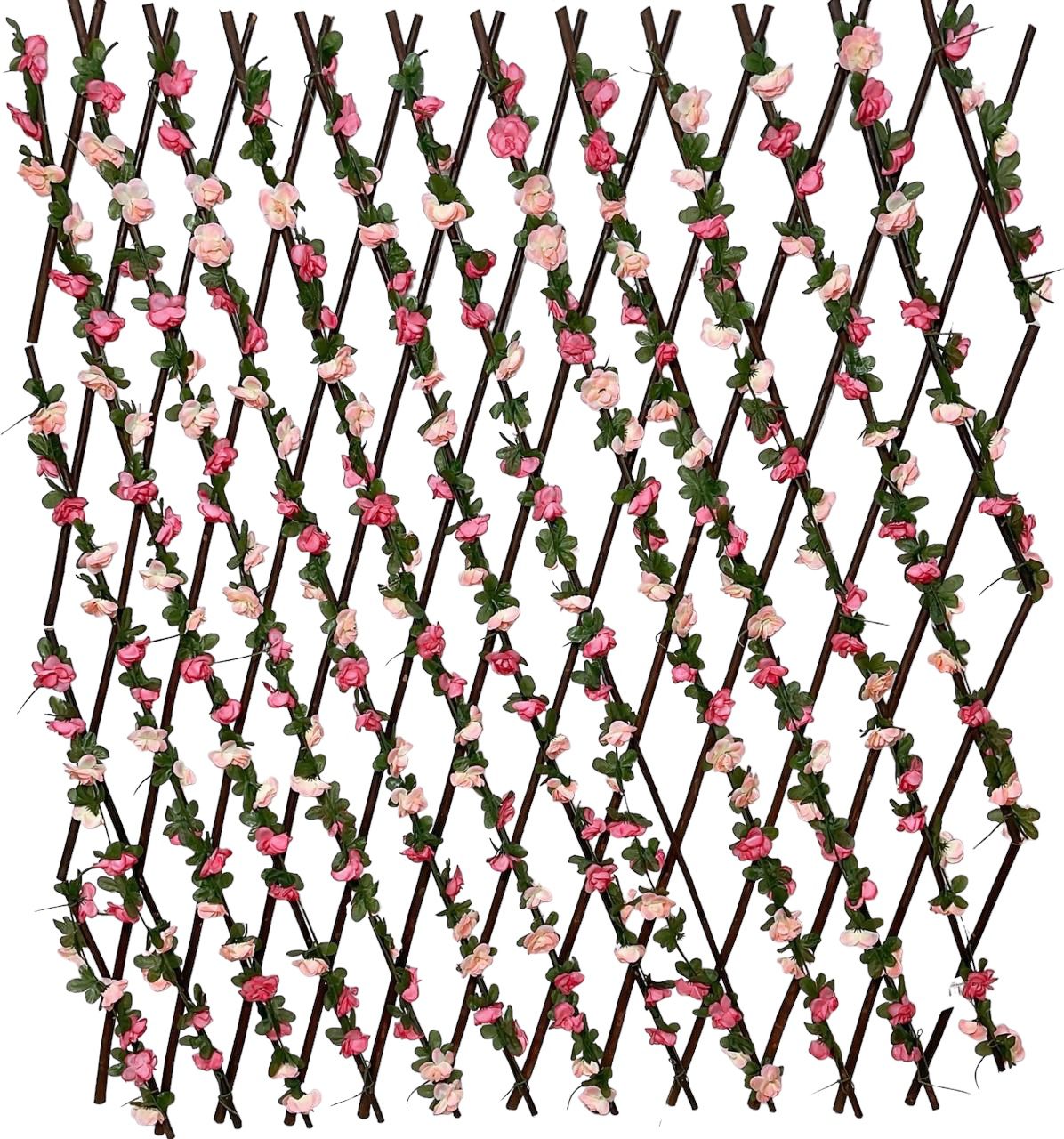 cercha plegable artificial de flores con maderita 2x1 mts