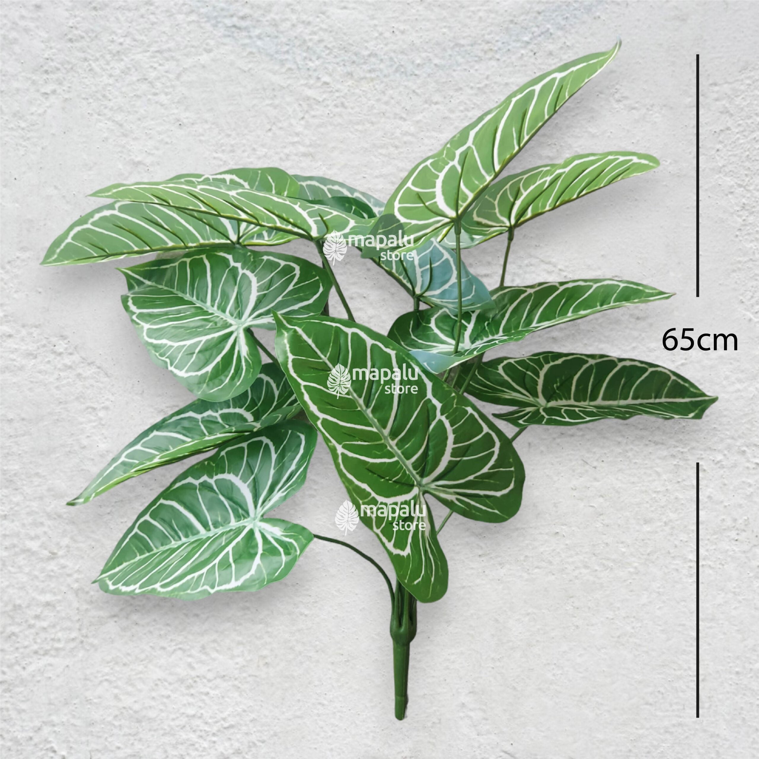 Planta Artificial Colocasia 65cm rayas blancas (sin matera)