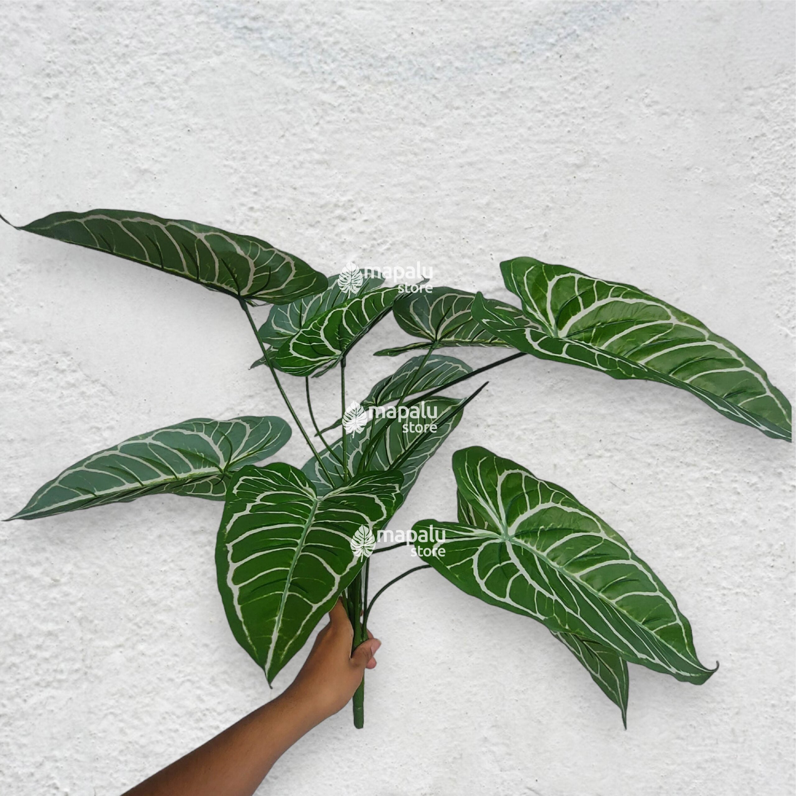 Planta Artificial Colocasia 65cm rayas blancas (sin matera)