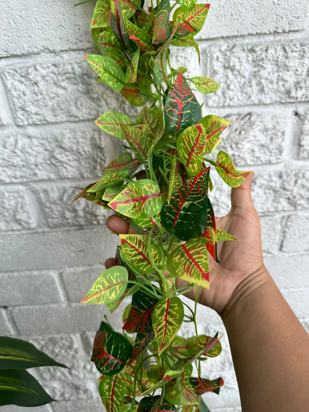 Enredadera Decorativa Artificial Croton Colorida  100cm