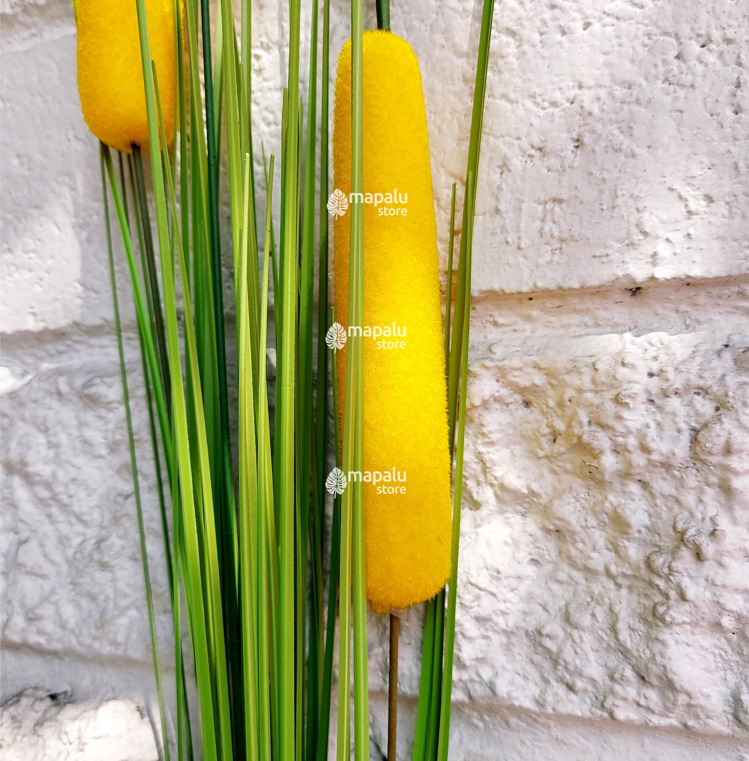 Espiga Typha angustifolia artificial amarillo 1,18mt