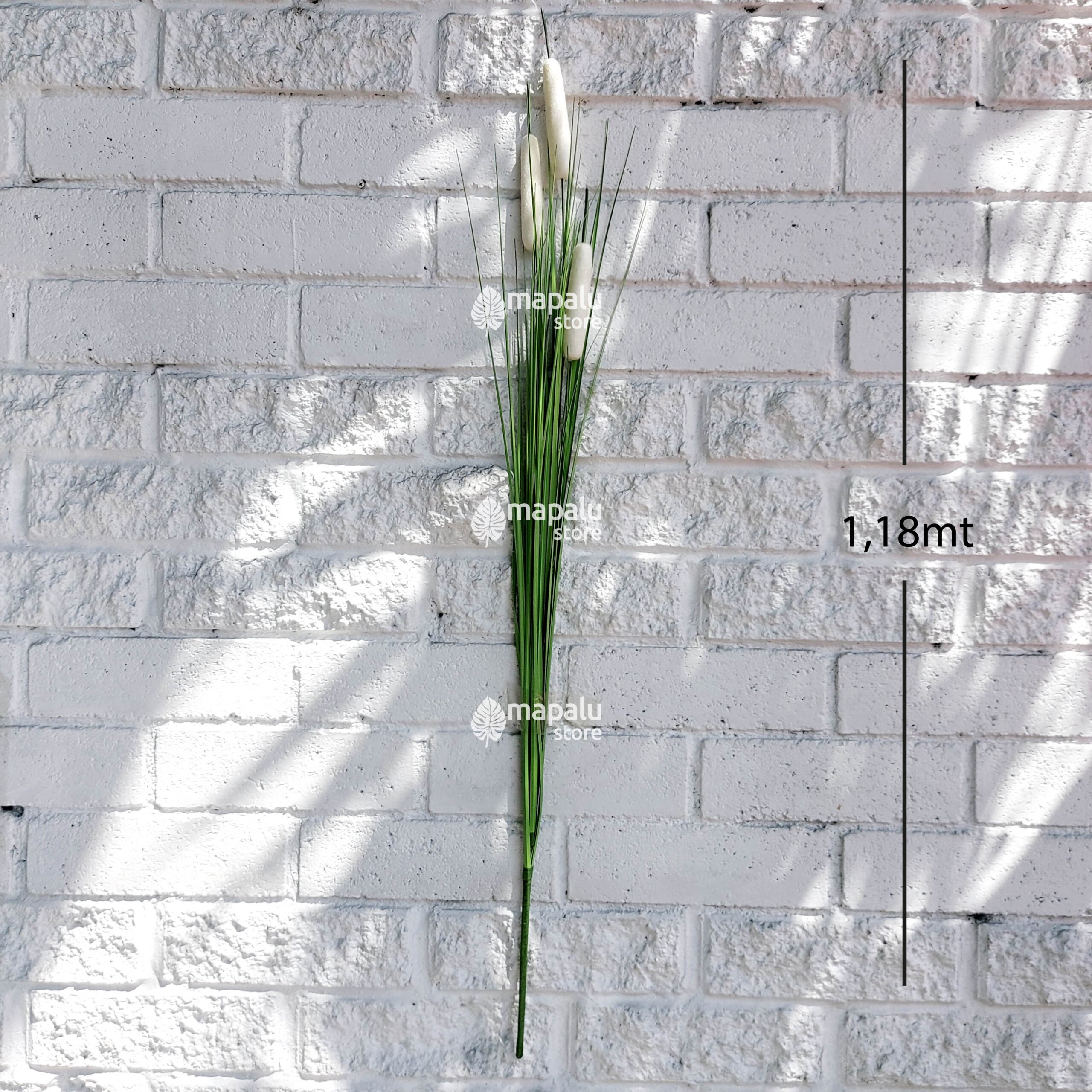 Espiga Typha angustifolia artificial blanco 1,18mt