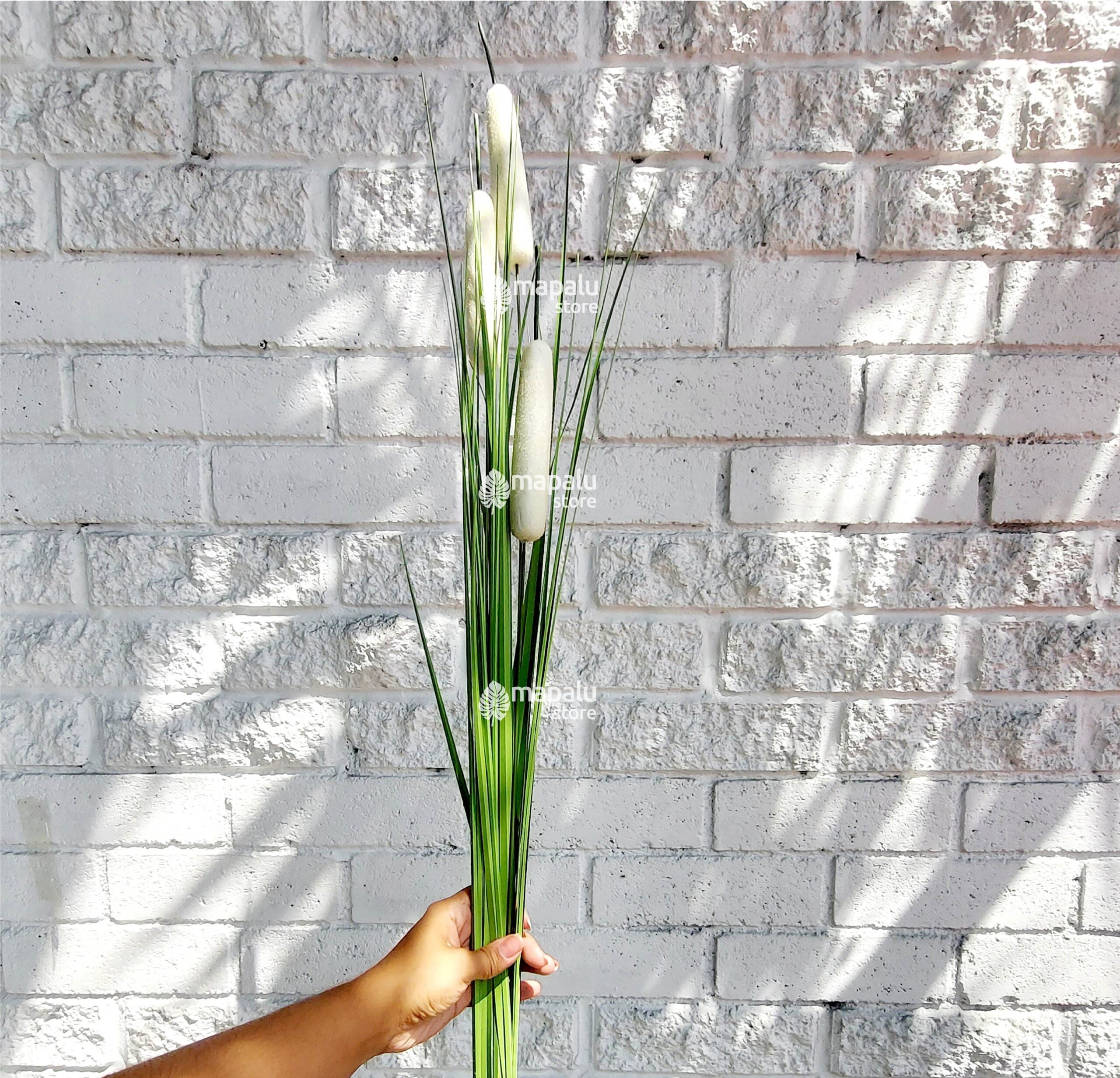 Espiga Typha angustifolia artificial blanco 1,18mt