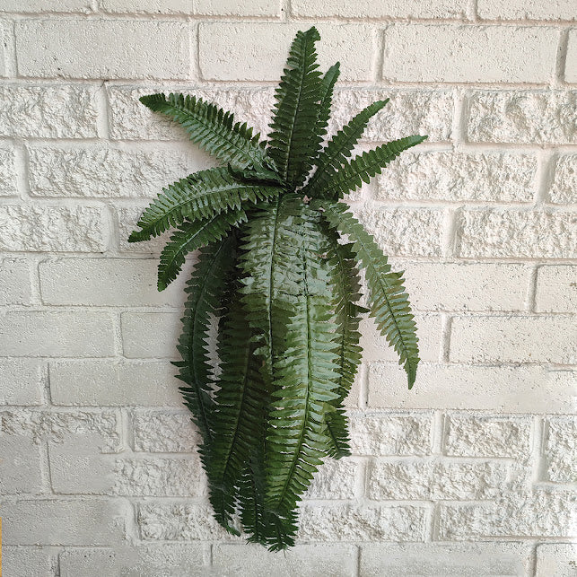 Helecho Decorativo Artificial Premium Tono Oscuro Hoja Largas