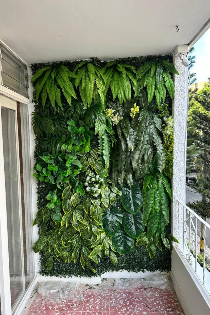 Helecho Decorativo Artificial Premium Tono Oscuro Hoja Largas