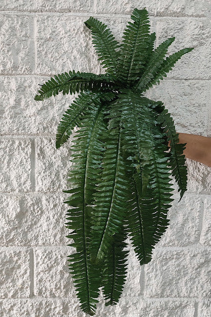 Helecho Decorativo Artificial Premium Tono Oscuro Hoja Largas