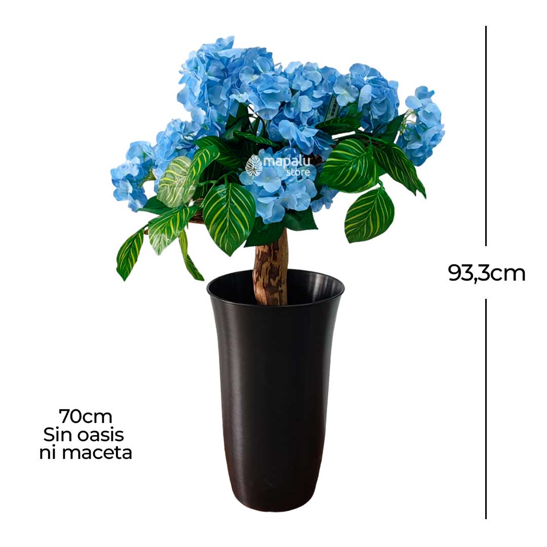 troco con Hortensias ia azul 93,3cm + matera